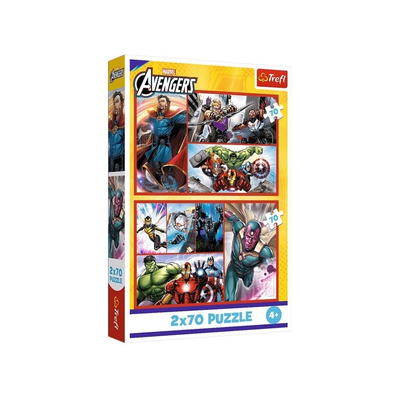 4394 Trefl Puzzle 2x70 elementów Avengers Zostań bohaterem