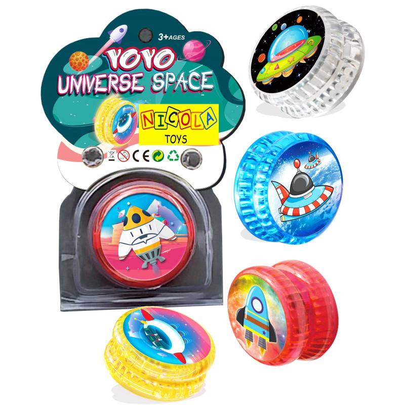 * 5526 DUŻE ŚWIECĄCE YO-YO JOJO KOSMOS UFO RAKIETY MIX