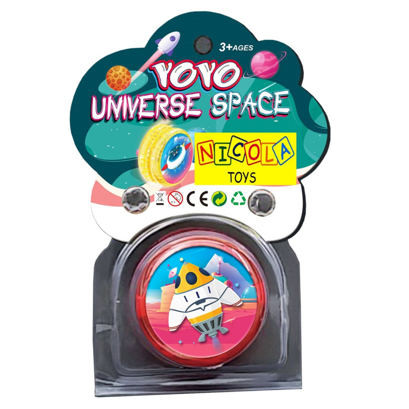 * 5526 DUŻE ŚWIECĄCE YO-YO JOJO KOSMOS UFO RAKIETY MIX