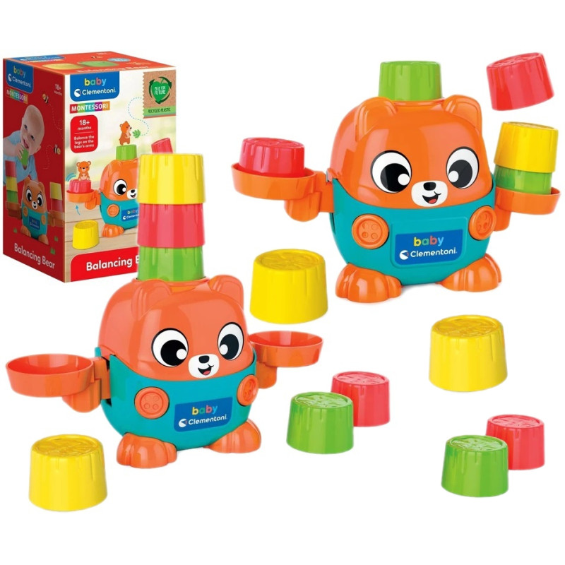 17576 Clementoni Baby Miś waga z kubeczkami zabawka Montessori 