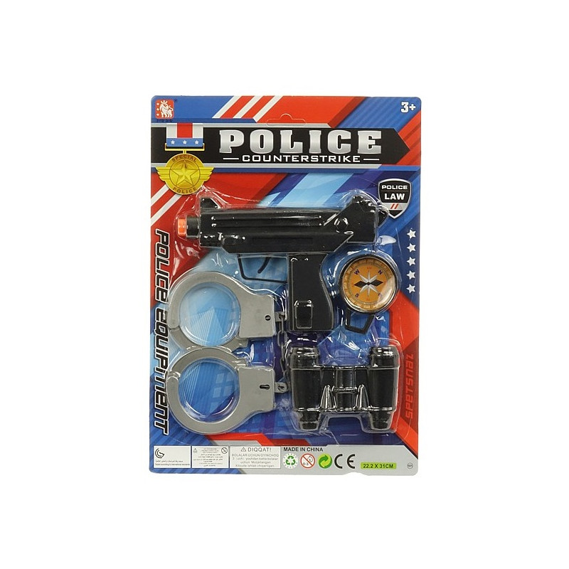 6610 Zestaw pistolet kajdanki lornetka kompas