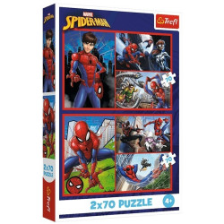 4431 Trefl Puzzle 2x70 elementów Spiderman Pajęcze historie