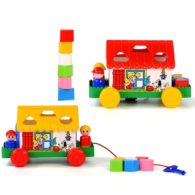 6202 DOMEK NA PLATFORMIE Z KÓŁKAMI + KLOCKI POLESIE