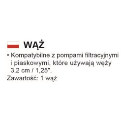 58369 Wąż 3m basenowy do pompy filtrującej Bestway