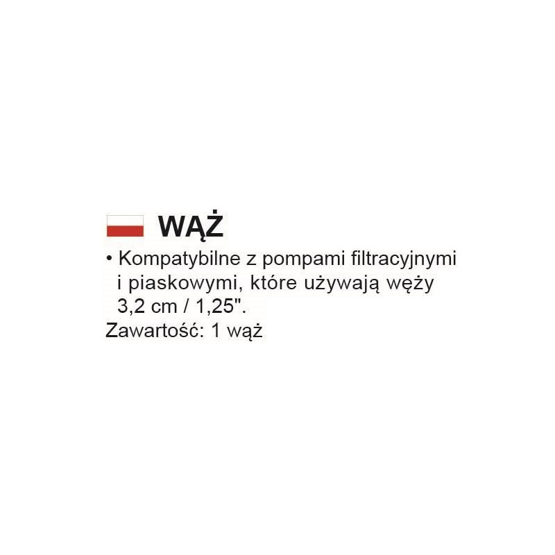 58369 Wąż 3m basenowy do pompy filtrującej Bestway
