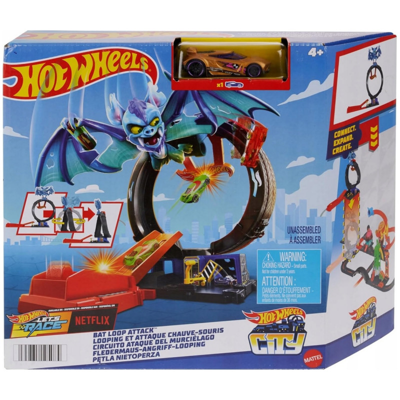 5084 HOT WHEELS PĘTLA NIETOPERZA WYRZUTNIA TOR + POJAZD