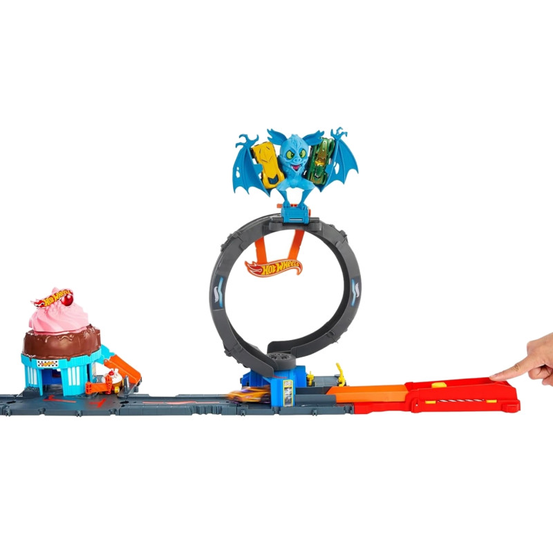 5084 HOT WHEELS PĘTLA NIETOPERZA WYRZUTNIA TOR + POJAZD