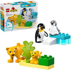 10442 Klocki Lego Duplo Rodziny dzikich zwierząt pingwiny i lwy 10 elementów
