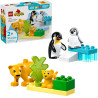 10442 Klocki Lego Duplo Rodziny dzikich zwierząt pingwiny i lwy 10 elementów