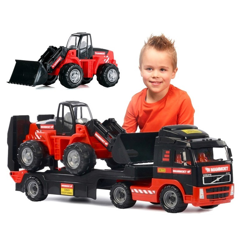 56733 ZESTAW POJAZDÓW MAMMOET  VOLVO TIR LAWETA + KOPARKA POLESIE