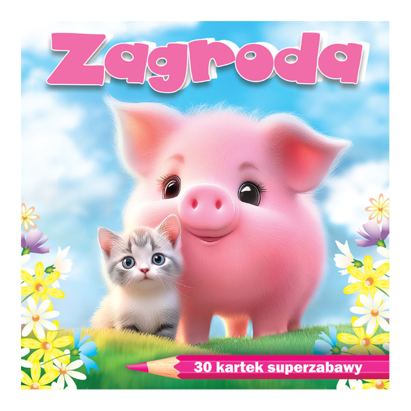 4624 Kolorowanka Zagroda 30 kartek super zabawy farma świnka 