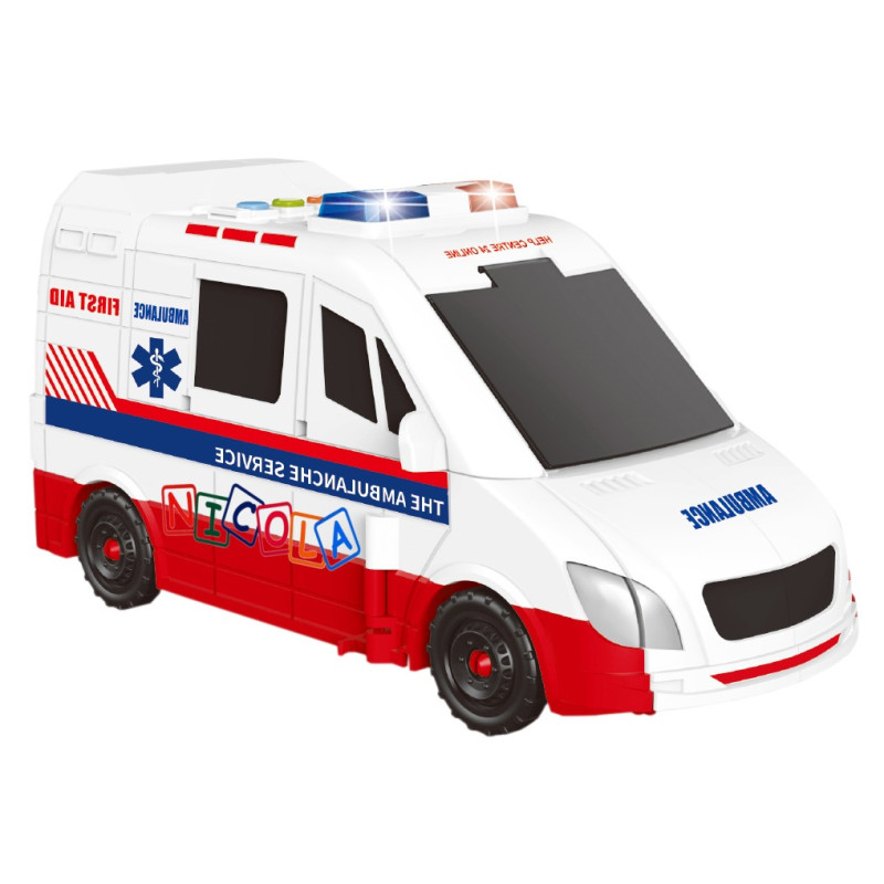 * 5779 DUŻY FUNKCYJNY AMBULANS KARETKA ZE ŚWIATŁEM I DŹWIEKIEM POJAZDY I AKCESORIA