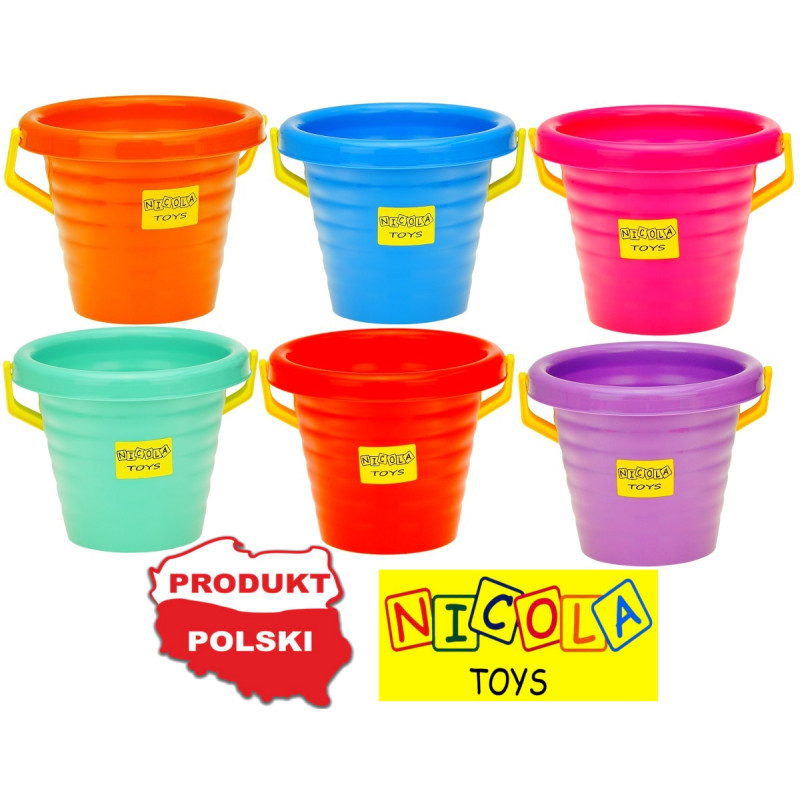 9685 DUŻE 3L WIADERKO KARBOWANY XL DO PIASKOWNICY PIASKU