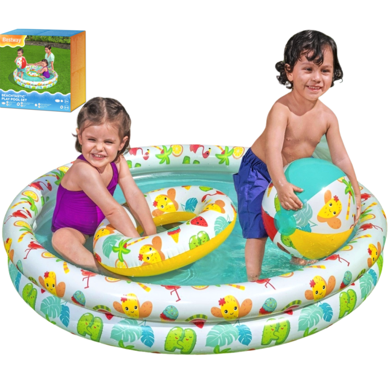 51124 Bestway 122 x 20 cm Basen brodzik dmuchany dla dzieci kółko piłka
