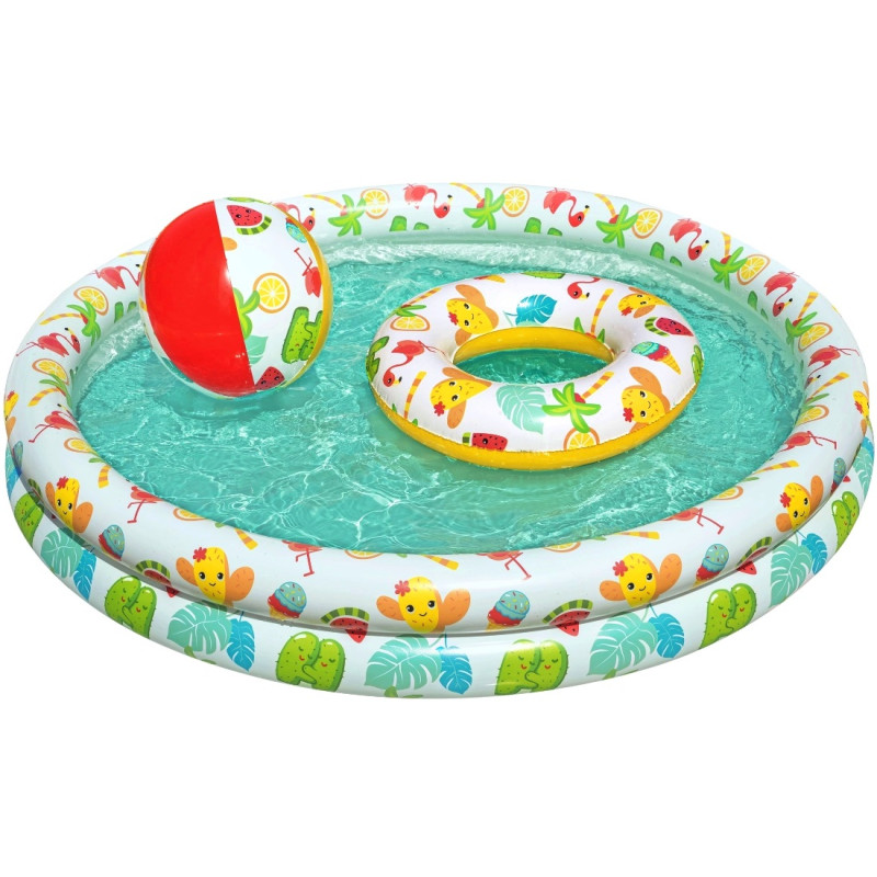 51124 Bestway 122 x 20 cm Basen brodzik dmuchany dla dzieci kółko piłka