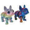 1473 Figurka Piesek Bulldog Francuski 3D Tęczowy i Holograficzny