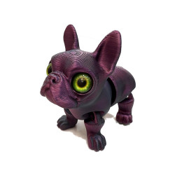 1473 Figurka Piesek Bulldog Francuski 3D Tęczowy i Holograficzny