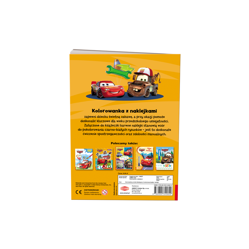 5822 Disney Pixar Auta Kolorowanka z naklejkami Praca zbiorowa