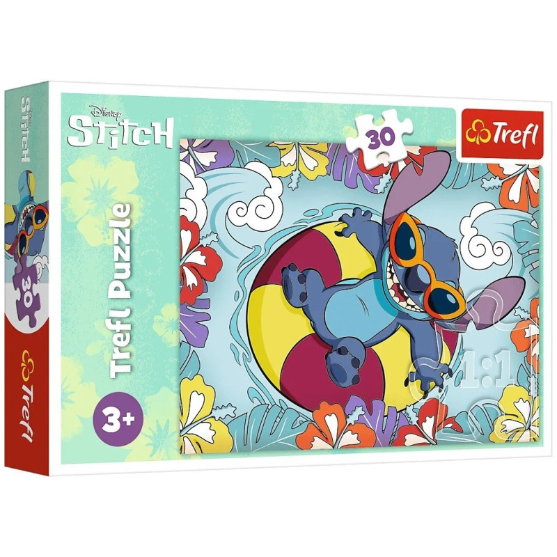 3054 TREFL PUZZLE 30 ELEMENTÓW DISNEY STITCH LILO I SITCH NA WAKACJACH