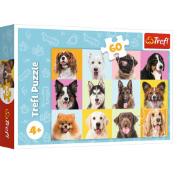 3741 Trefl puzzle 60 elementów Słodkie psiaki pieski 