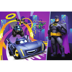 4007 Trefl puzzle 60 elementów Batwheels Batman i jego pojazdy 