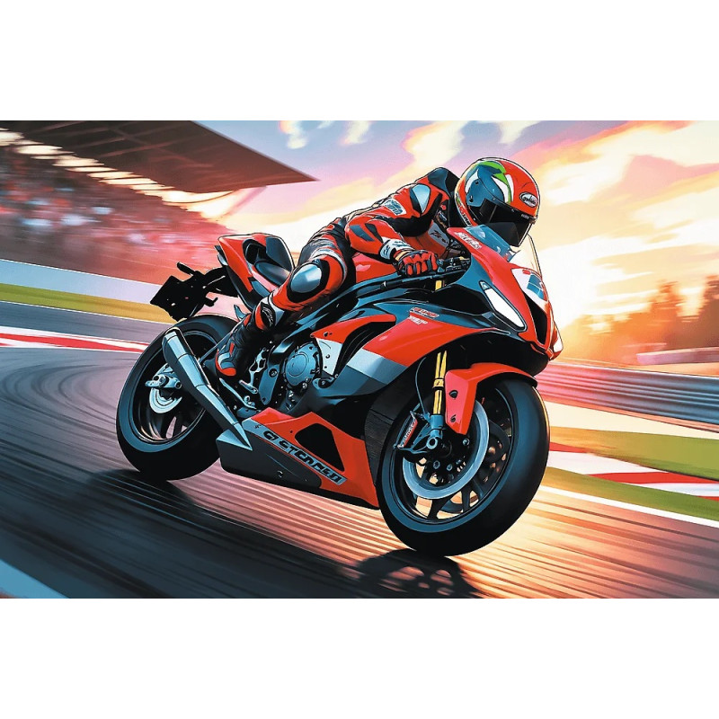 4893 Trefl puzzle 100 elementów Szybki motocykl tor wyścigowy