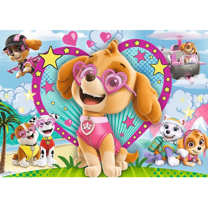 8183 Trefl puzzle 100 elementów Psi Patrol w blasku Skye Glitter puzzle 