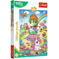 8336 Trefl puzzle 100 elementów Rodzina Treflików Brokatowe Trefliki 