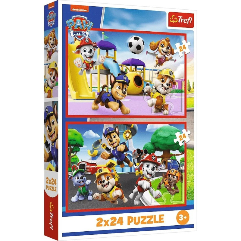4349 Trefl Puzzle 2x24 elementy Psi Patrol Psi dzień zabaw Paw Patrol