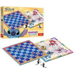 7990 Zestaw gier planszowych warcaby i młynek Lilo & Stitch 2w1 Trefl