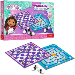 8003 Zestaw gier planszowych warcaby i młynek Koci Domek Gabi 2w1 Trefl