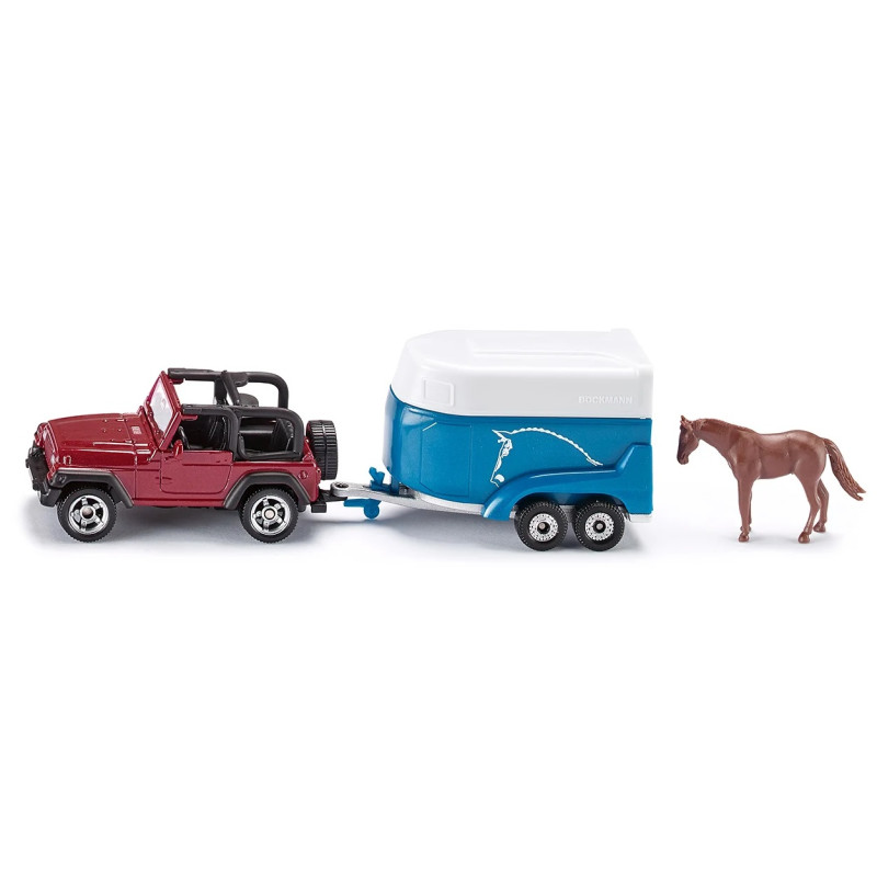 1651 SIKU SAMOCHÓD JEEP Z PRZYCZEPĄ DO KONI