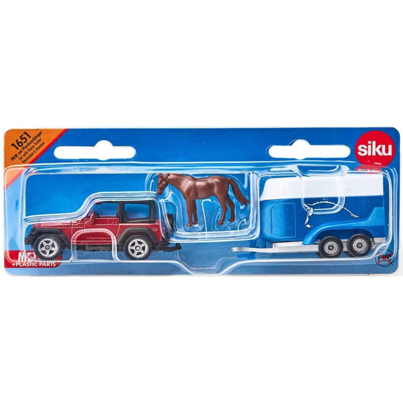 1651 SIKU SAMOCHÓD JEEP Z PRZYCZEPĄ DO KONI