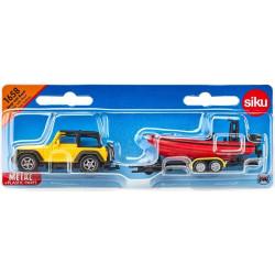 1658 SIKU SAMOCHÓD JEEP Z PRZYCZEPĄ I ŁODZIĄ