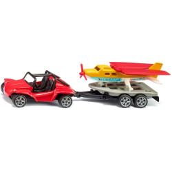 1696 SIKU SAMOCHÓD BUGGY Z PRZYCZEPĄ Z SAMOLOTEM 