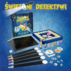 5489 Gra z magicznymi latarkami planszowa Świetlni Detektywi świeć i szukaj 