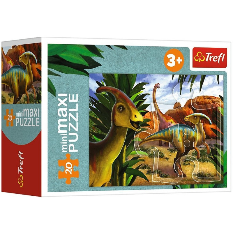 1375 PUZZLE MINI MAXI 20 ELEMENTÓW POZNAJ ŚWIAT DINOZAURÓW TREFL 
