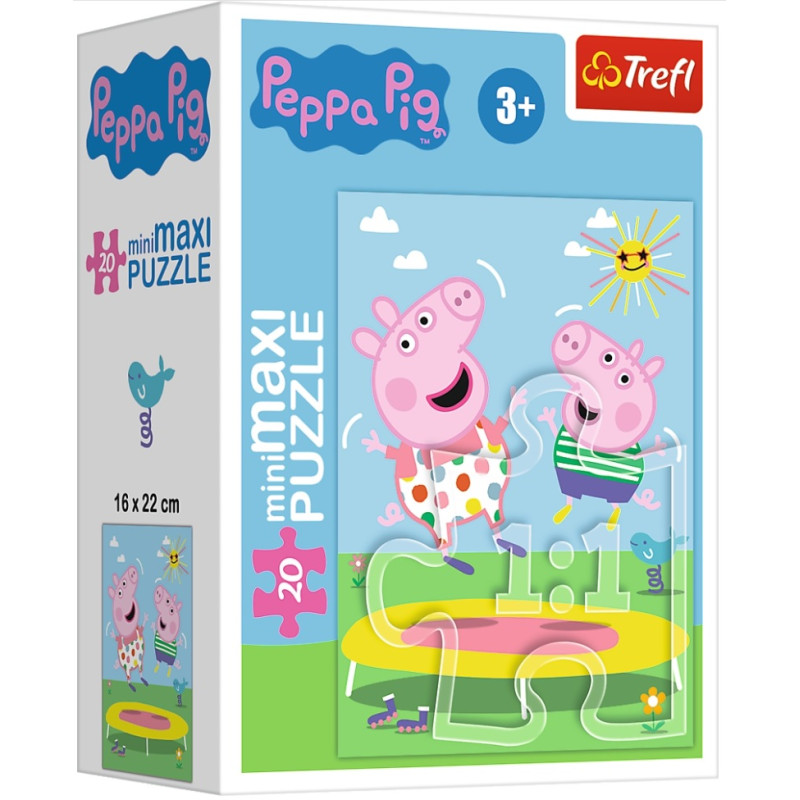 1252 PUZZLE MINI MAXI 20 ELEMENTÓW BEZTROSKI DZIEŃ ŚWINKI PEPPY TREFL