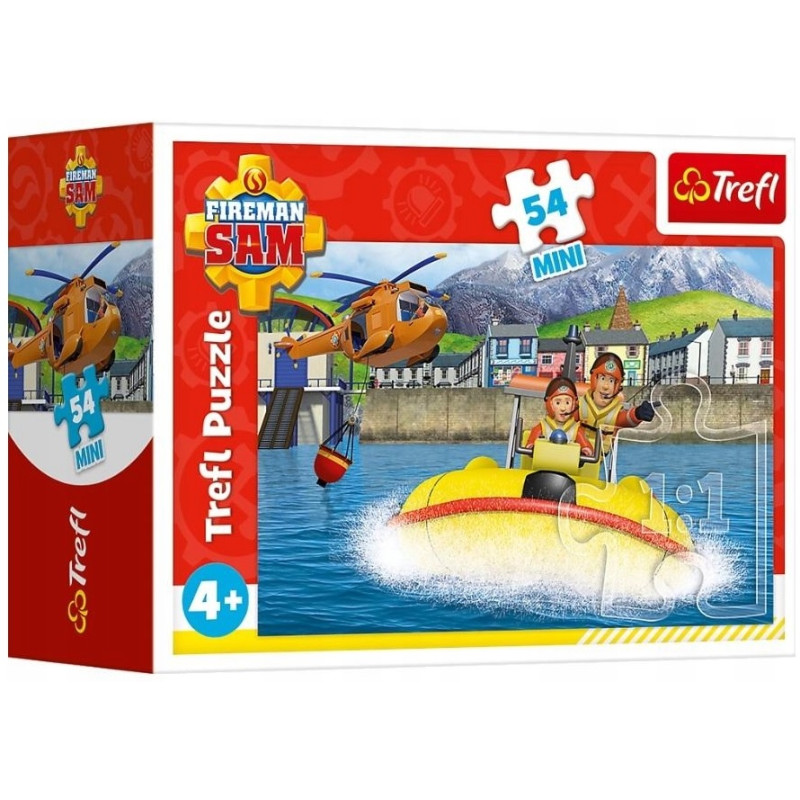 7624 PUZZLE MINI 54 ELEMENTY STRAŻAK SAM W GOTOWOŚCI TREFL 