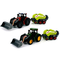 4310 Traktor z maszyną rolniczą – ciągnik z przyczepą prasa do słomy