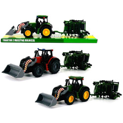 4297 Traktor z maszyną rolniczą – ciągnik z przyczepą brona talerzowa