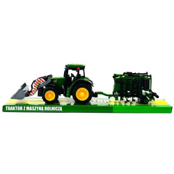 4297 Traktor z maszyną rolniczą – ciągnik z przyczepą brona talerzowa