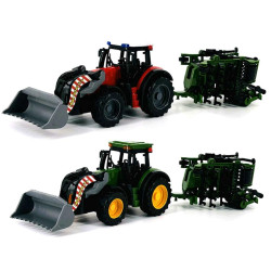4297 Traktor z maszyną rolniczą – ciągnik z przyczepą brona talerzowa