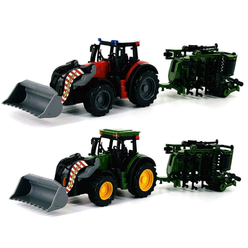4297 Traktor z maszyną rolniczą – ciągnik z przyczepą brona talerzowa