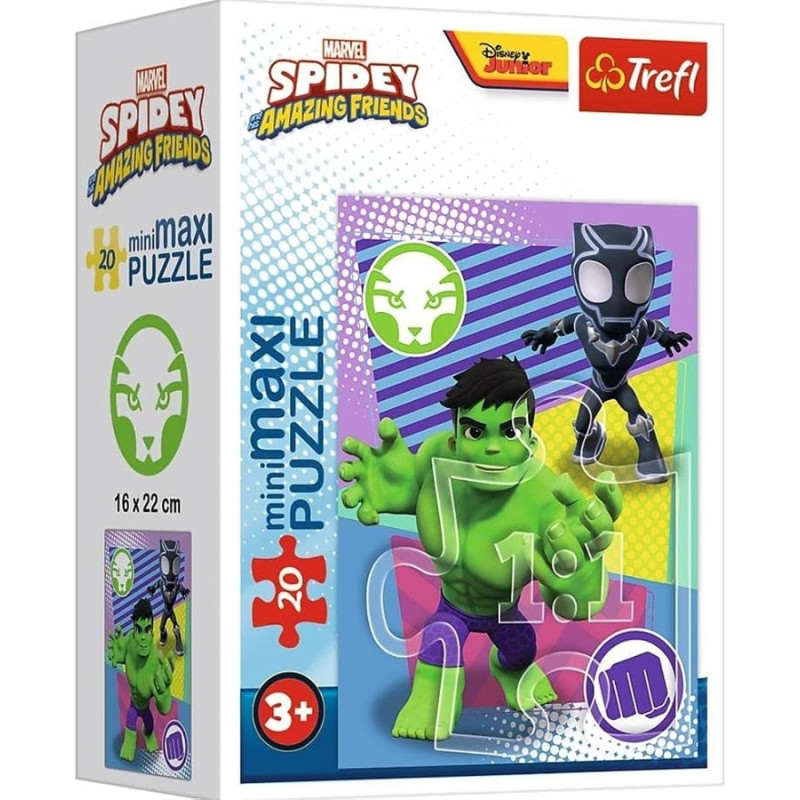 1337 Puzzle Mini Maxi 20 elementów Spidey i przyjaciele Hulk Trefl 