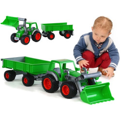 8817 DUŻU 64cm TRAKTOR Z TUREM + PRZYCZEPA GUMOWE KOŁA WADER- POLESIE