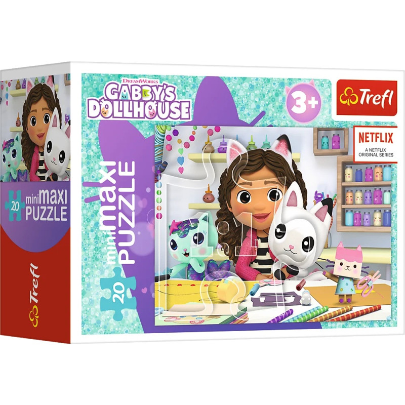 1566 Puzzle Mini Maxi 20 elementów Koci Domek Gabi Kolorowy dzień Gabi 