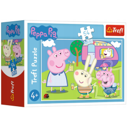 6283 Puzzle mini 54 elementy Świnka Peppa Wesoły dzień świnki Peppy Trefl 