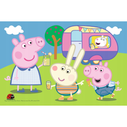 6283 Puzzle mini 54 elementy Świnka Peppa Wesoły dzień świnki Peppy Trefl 
