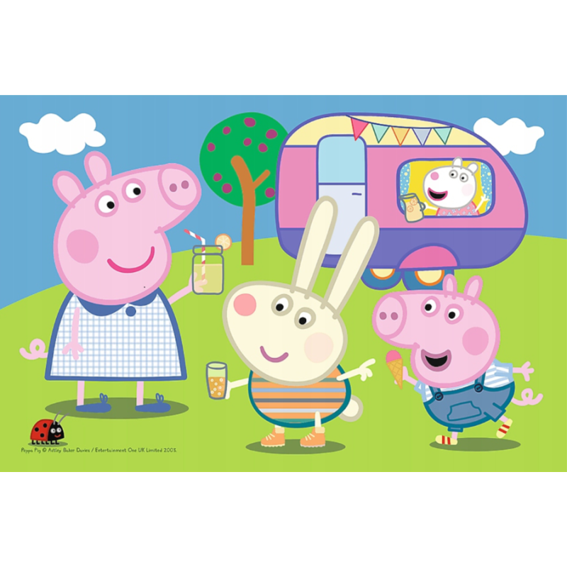 6283 Puzzle mini 54 elementy Świnka Peppa Wesoły dzień świnki Peppy Trefl 